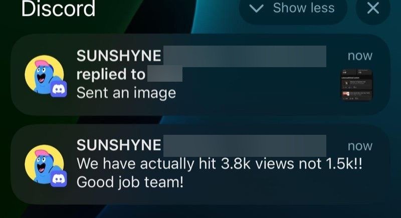 Client notifications celebrating a video beating its view estimate